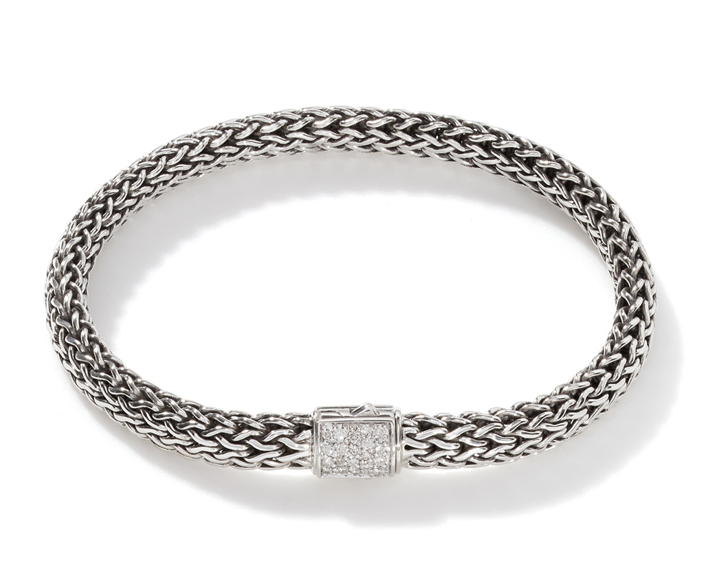 Icon Silver Diamond and Black Sapphire Bracelet